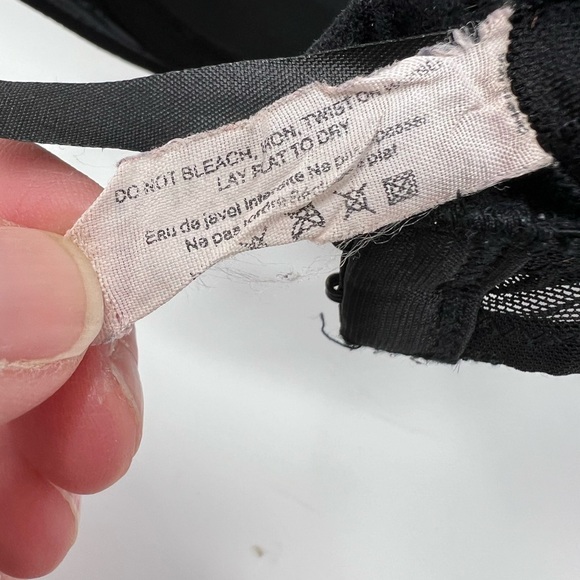 Adore Me Black Lace Polka Dot Bow Adjustable Straps Bra 36C - Picture 7 of 13